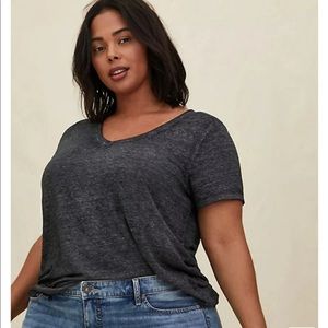 Torrid gray v-neck short sleeve shirt
